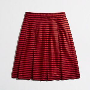 J Crew A line black and red striped a line skirt